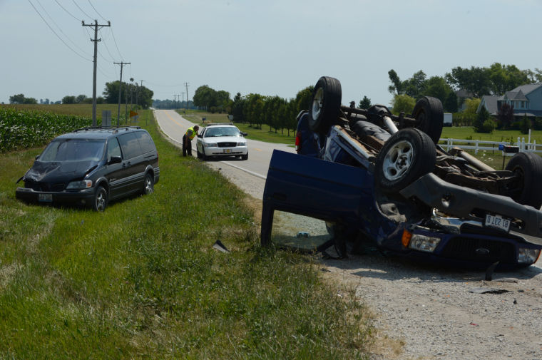 Overturned car.