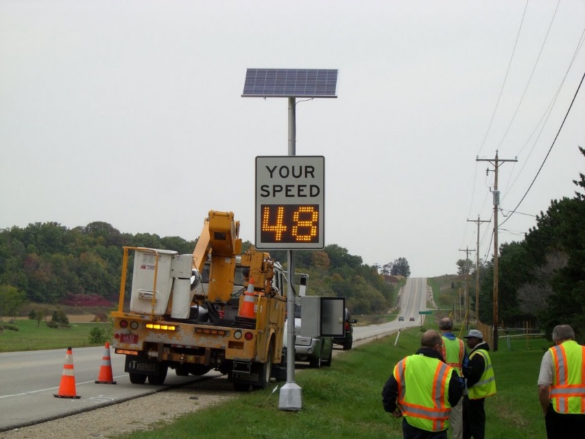 Speed limit sign.