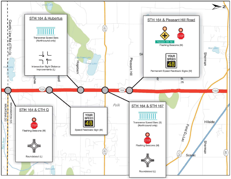 Map with icons.